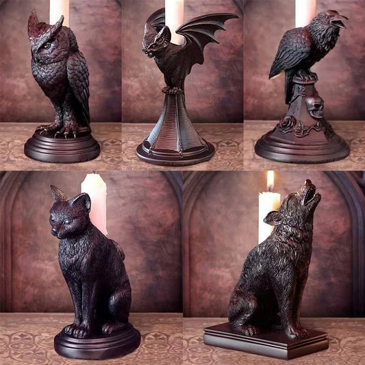 Retro Gothic Animal Candle Holder