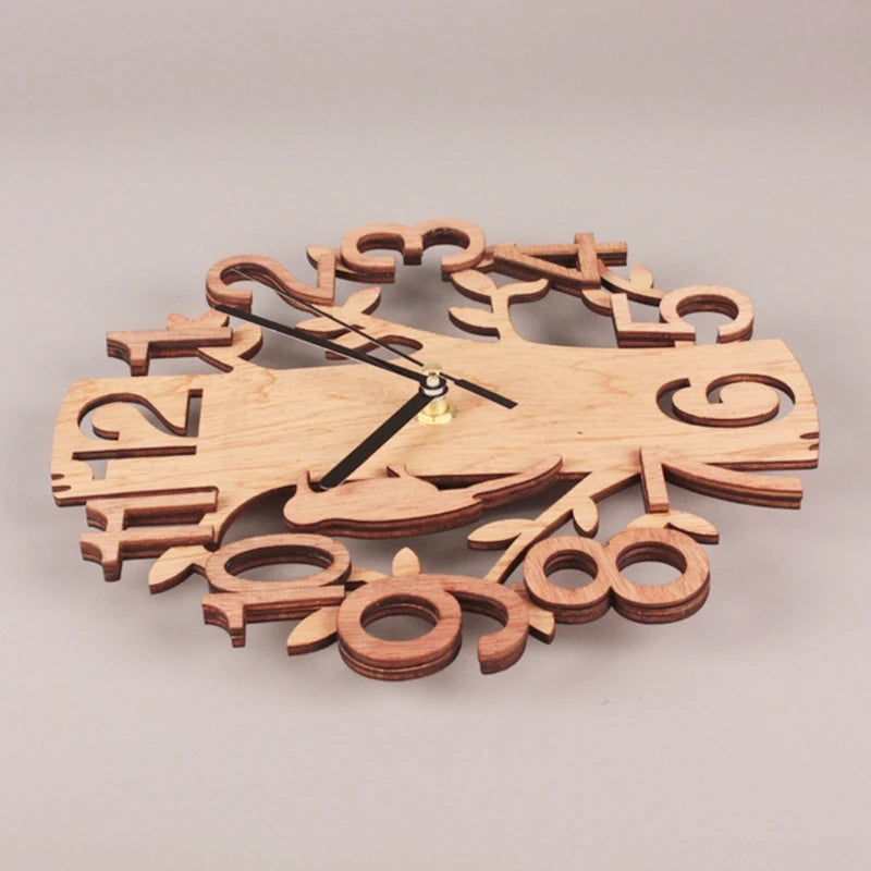 Wooden Tree Shape Wall Clock
