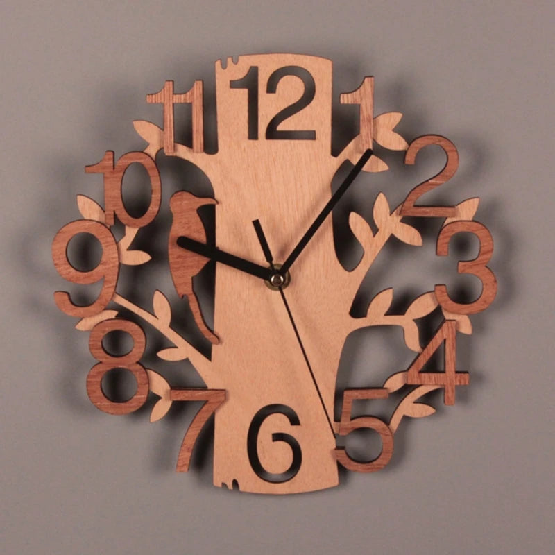 Wooden Tree Shape Wall Clock