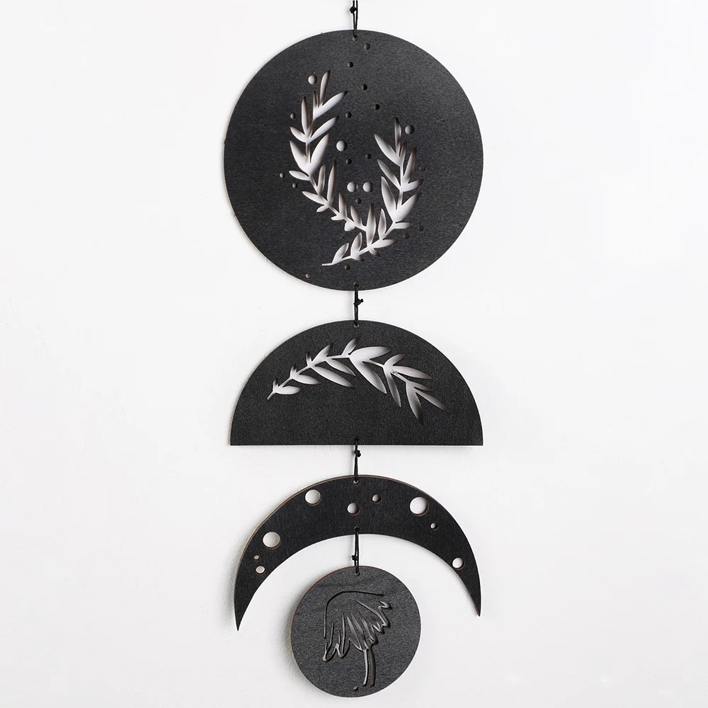Wooden Moon Phase Garland Wall Decor